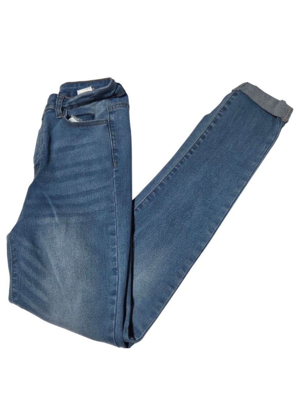 Shein Jeans Size Medium Skinny Jeans High Waist Rolled Hems Medium Wash Denim